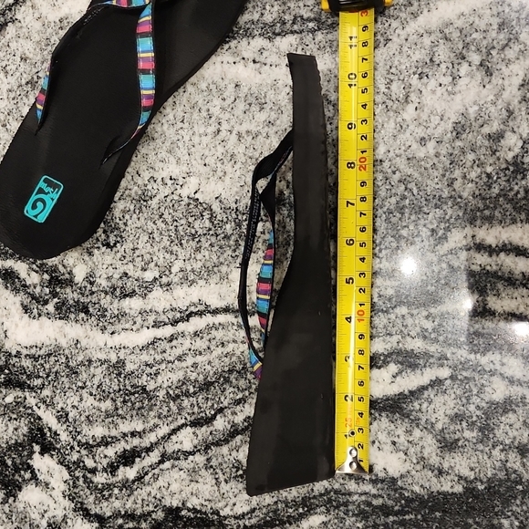 (11) Teva Mush Wedge Flip Flops Colorful Vacation Summer Pool Beach Ocean Lake - Picture 8 of 10